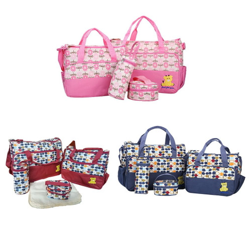 Multifunction Waterproof Microfiber Cloth Hospital Bags 5pcs Baby Waterproof Hospital Bag Nappy Changing Large Capacity Handbag