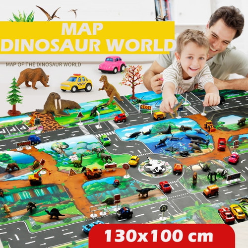 Kids Play Mat City Road Buildings Parking Map Game Educational Toys Baby Gyms &