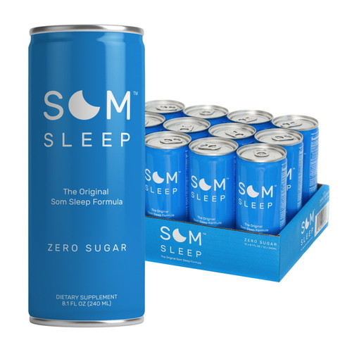 Som Sleep Zero Sugar, The Original Som Sleep Support Formula, Berry Flavor, 8.1 Oz Cans, 12 Ct