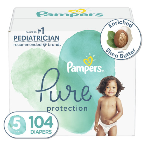 Pampers Pure Protection Diapers, Size 5, 27+ Lbs. (104 Count)