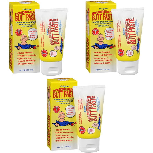 3 Pack Boudreaux's Butt Paste Diaper Rash Ointment Original 2 Oz
