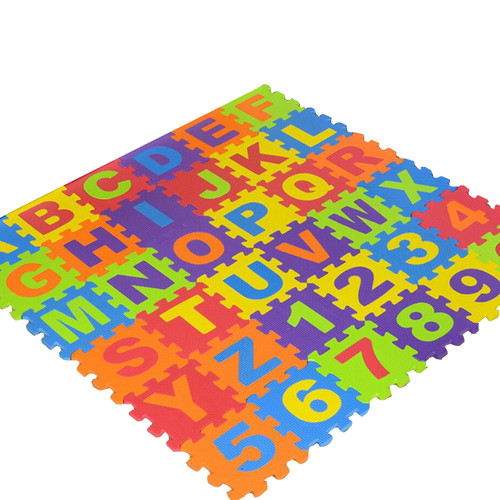 Buodes Puzzle Glue Baby Foam Play Mat 36pcs 6.1x6.1 Inches Interlock Kid's Floor Puzzle Colorful