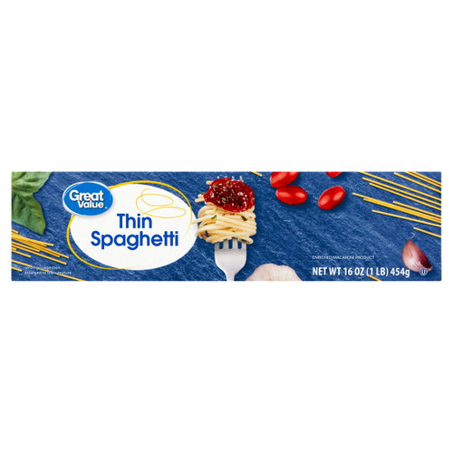 Great Value Thin Spaghetti, 1 Lb