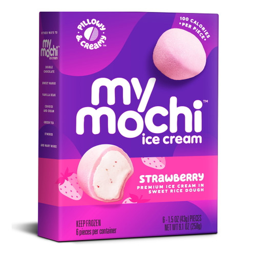 My/mochi Ice Cream Strawberry, 6 Count 1.5oz Pieces