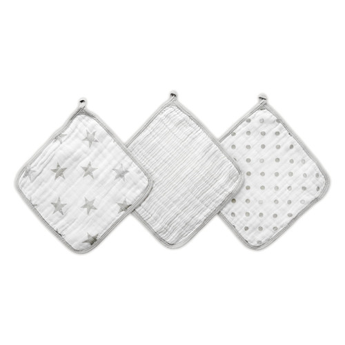 Aden + Anais Essentials Washcloths 3 Pack, Dusty