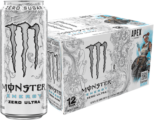 (12 Cans) Monster Zero Ultra, Sugar Free Energy Drink, 16 Fl Oz