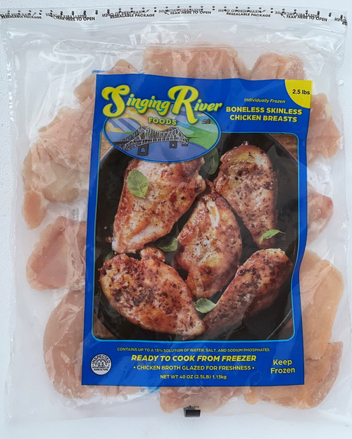 Singing River Boneless Skinless Chicken Breast, 2.5 Lb (frozen)