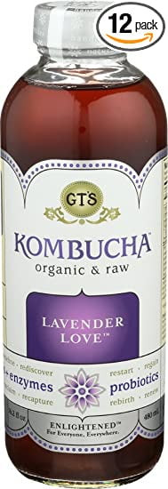 (12 Pack ) Gt's Enlightened Kombucha, Lavender, 16 Oz.