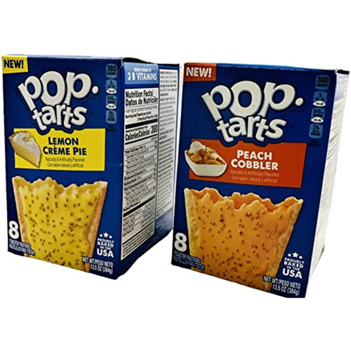 Pop Tart "pie" Bundle. Includes One 13.5 Oz Box Of Lemon Cream Pie Pop Tarts (8 Toaster Pastries) And One 13.5 Oz Box Of Peach Cobbler Pop Tarts (8 Toaster Pastries)