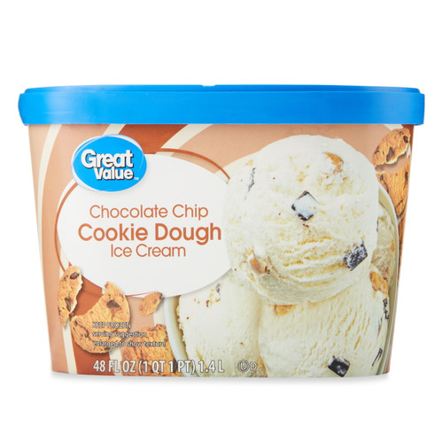 Great Value Chocolate Chip Cookie Dough Ice Cream, 48 Fl Oz