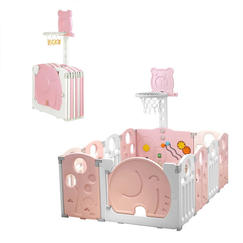 Baby Playpen For Babies And Toddlers, 12 Panels Portable Kids Play Yards Foldable Gated Fences For Crawling Kids Large Activity Area Cmgb