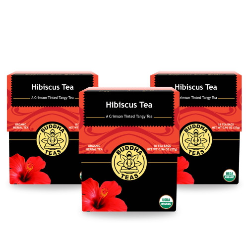Buddha Teas Hibiscus Tea Organic Herbal Calming Tea Bags For Stress Relief 3 Boxes