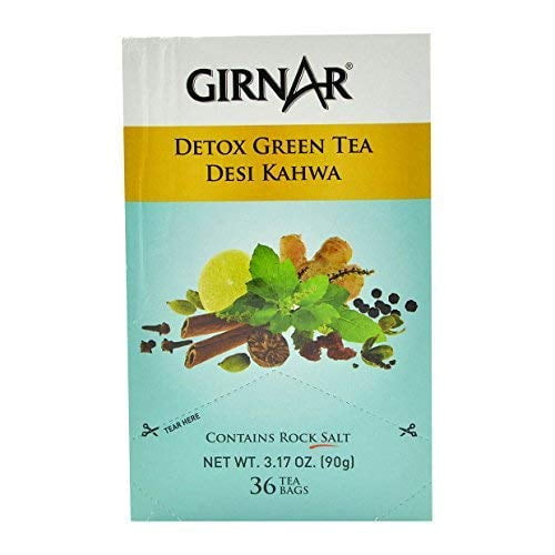 Girnar Detox Green Desi Kahwa ( Green Tea) - 36 Teabags (pack Of 2)
