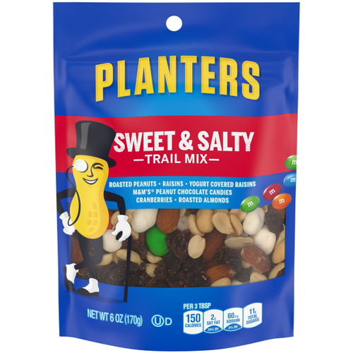 Planters Sweet & Salty Trail Mix With Roasted Peanuts, Raisins, Yogurt Raisins, M&m Peanut Candies, Cranberries & Roasted Almonds, 6 Oz Bag