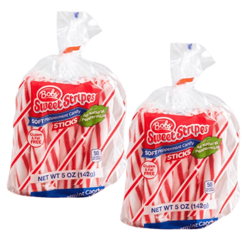 Bob's Sweet Stripes Peppermint Candy Cane, Soft Mint Stir Sticks Made With Real Peppermint Oil With Classic Taste Great For Christmas Thanksgiving Holiday Candy Dish & Stocking Stuffers 5oz -2 Pack