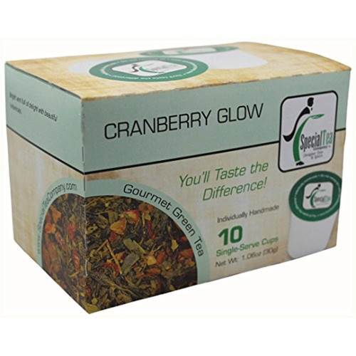 Special Tea Green Tea Single Serve Cup, Cranberry Glow, 1.06 Ounce