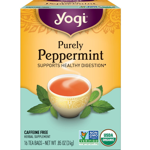 Yogi Tea Purely Peppermint, Organic Herbal Tea, Wellness Tea Bags, 1 Box Of 16