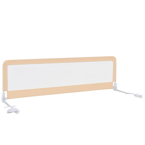 Babyjoy 71''foldable Baby Bed Rail Guard Toddler Swing Down Safety Bedrail Beige
