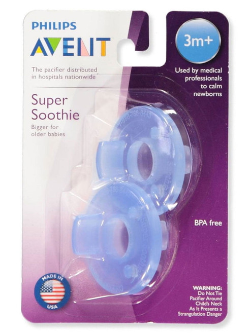 Avent 2-pack Super Soothie Pacifiers - Blue, One Size