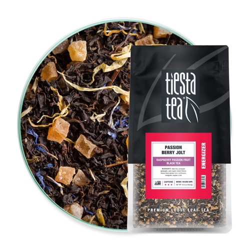 Tiesta Tea Passion Berry Jolt, Raspberry Passion Fruit Loose Leaf Black Tea, 16 Oz