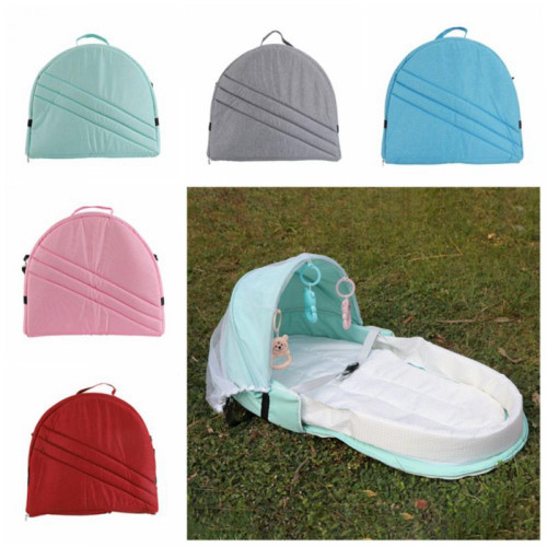 Portable Bassinet For Baby Foldable Baby Bed Travel Sun Protection Mosquito Net Breathable Infant Sleeping Basket With Toys