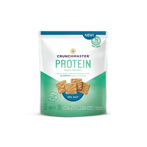 Crunch Master Protein Snack Crackers Gluten Free Sea Salt -- 3.54 Oz Pack Of 3