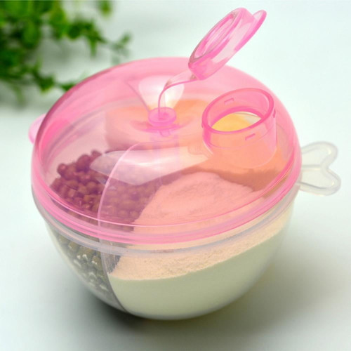 3 Grid Food Storage Containers Portable Cereal Milk Powder Flour Dispenser Box Home Organize Divider