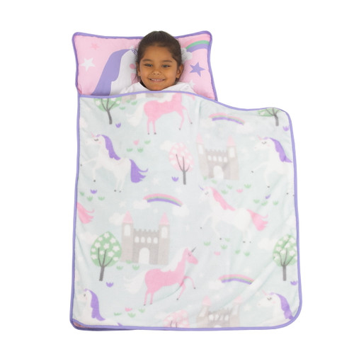 Everything Kids Pink Unicorn Preschool Nap Mat, Toddler Girl