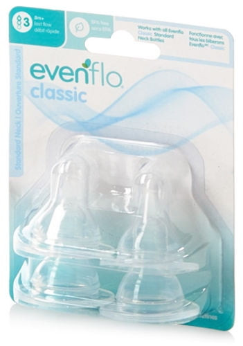 Evenflo Classic Bottle Nipples, 12 Count, Fast Flow