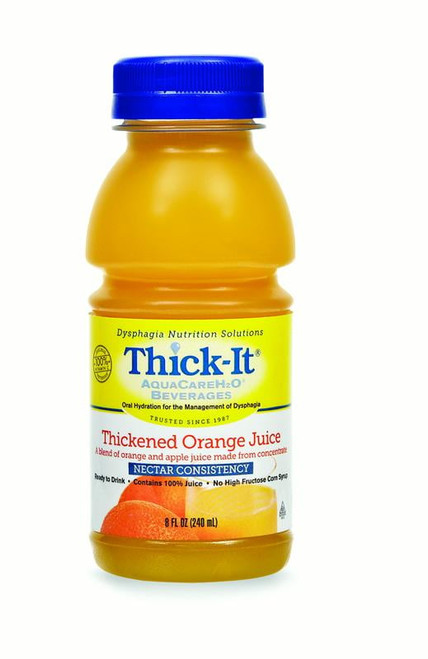 Thick-it Aquacareh2o Thickened Beverage 8 Oz. Bottle Orange Flavor Ready To Use Nectar Consistency, B476-l9044 - Case Of 24