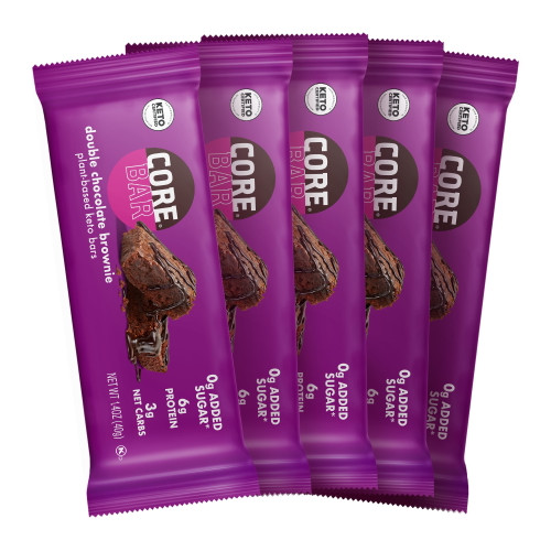 Core, Gluten Free Healthy Keto Snack Bar, Double Chocolate Brownie, 5 Ct, 1.4 Oz Bar