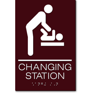 Changing Station Men Sign-brown / White (4 Units)
