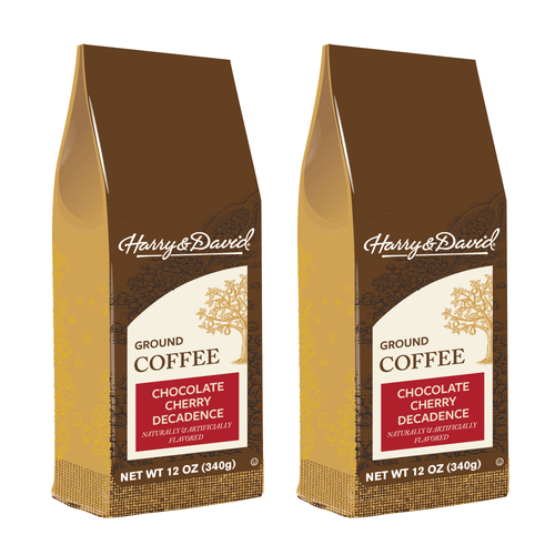 Harry & David Chocolate Cherry Decadence, Medium Roast Ground Coffee, 12 Oz, 2 Pack
