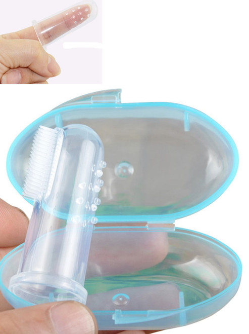 Maxcozy Soft Silicone Finger Tooth Rubber Massager Brush For Infant Baby Kids Teeth Healthy Tools With Box