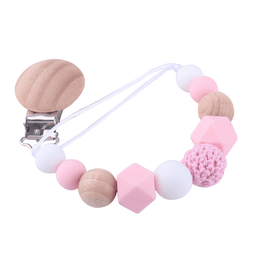 Rinhoo Trade Baby Pacifier Chain Silicone Baby Nipple Chain Portable Pacifier Holder Teething Accessory, Pink