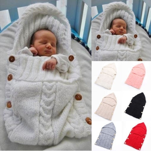 Infant Newborn Baby Knit Blanket Swaddle Wrap Sleeping Bag Photograpgy