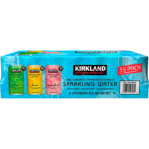 Kirkland Signature Sparkling Water, Variety, 12 Ounce (35 Count)