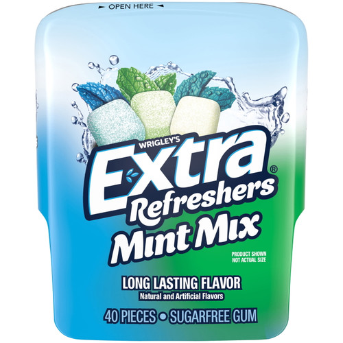 Extra Refreshers Mint Mix Sugar Free Chewing Gum - 40 Piece Bottle