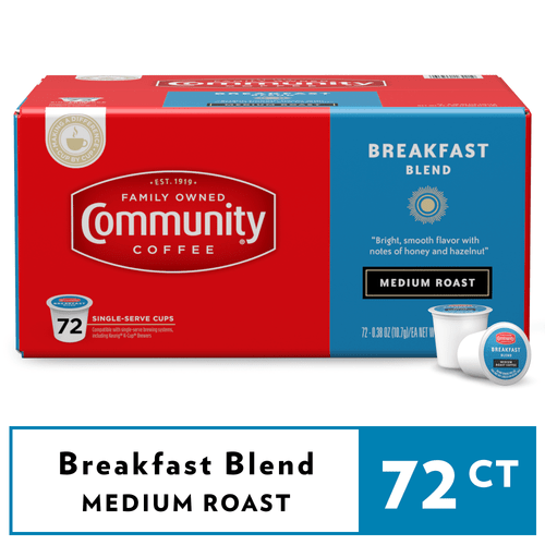 Community Coffee Breakfast Blend Medium Roast Keurig Coffee Pods, 72 Ct