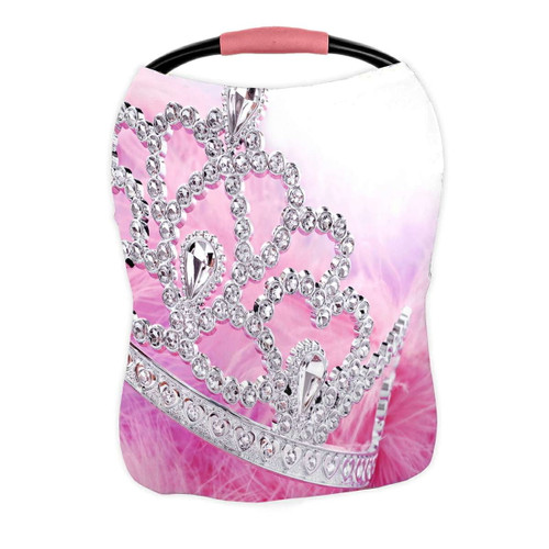 Eczjnt Little Girls Shiny Tiara With Pink Purple Feathery Nursing Cover Baby Breastfeeding Infant Feeding Cover Baby Car Seat Cover
