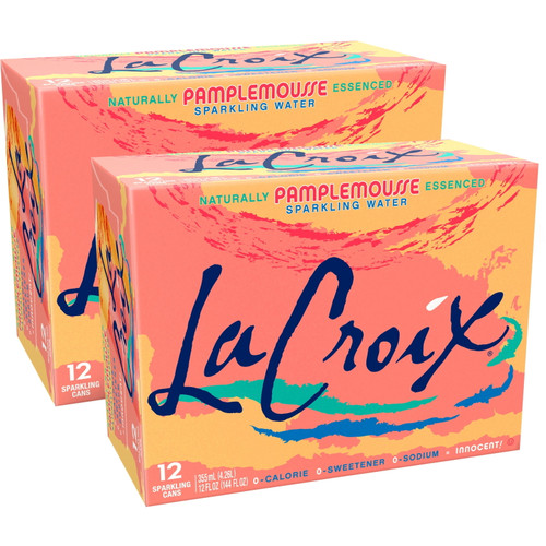 Lacroix Sparkling Water, Pamplemousse (grapefruit)- 2/12 Packs 12 Oz