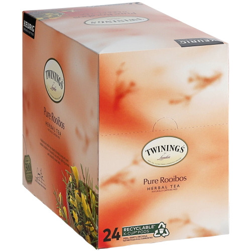 Twinings Pure Rooibos Herbal Tea Single Serve K-cup Pods - 24/box