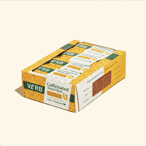 Verb Caffeinated Snack Bars, Chocolate Chip Banana Bread 16ct Box