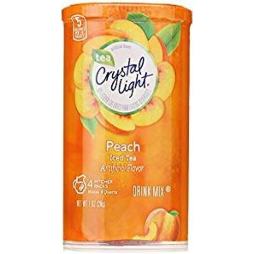 Crystal Light Peach Iced Tea Drink Mix Gluten Free 1 Oz. Pack Of 3.
