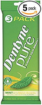 20 Packs : Dentyne Pure Gum, Mint With Melon Accents, 3-count Packs