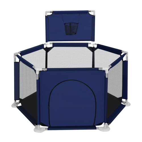 Rongtrading 6 Panels Playpen For Baby, Kid Baby Playard With Basketball Hoop, Portable Baby Playhouse With Breathable Mesh Infant Children Play Game Fence For Indoors Outdoors Christmas Gifts