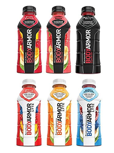 Bodyarmor Sports Drink Sports Beverage, Multi-flavor Variety Pack Sampler, Natural Flavors With Vitamins, Potassium-packed Electrolytes, No Preservatives, Perfect For Athletes, 16 Fl Oz (6 Flavor Vari