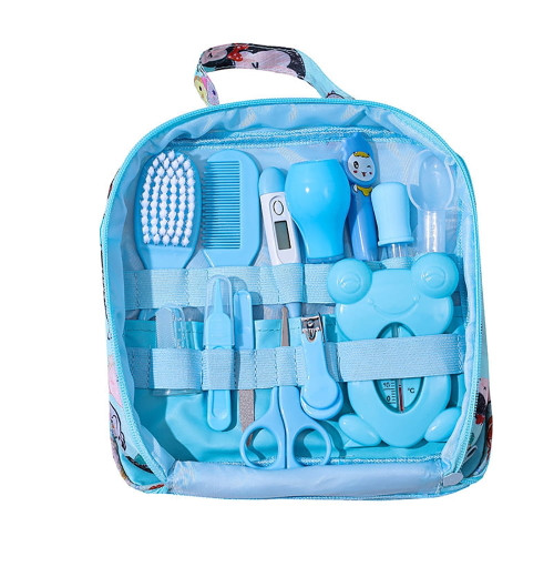 Baby Healthcare And Grooming Kit 13pcs Newborn Grooming Kit With Comb Brush Set For Kids Baby Shower Gifts Blue