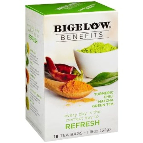 Bigelow Benefits Tumeric Chili Matcha Green Tea - 3 Boxes Of 18 Tea Bags Each - 54 Teabags Total