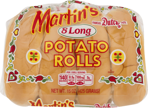 Martin's Famous Pastry Potato Long Rolls, 4-pack 15 Oz. Bags